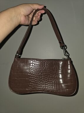 JW PEI Eva Shoulder Handbag - Brown Croc